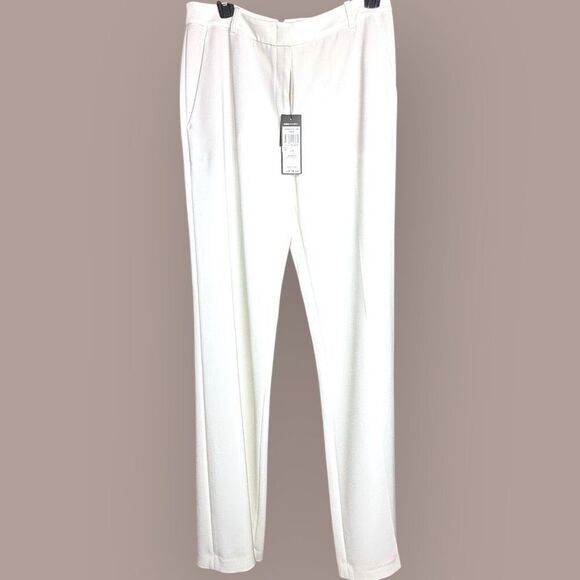 BCBG MAXAZRIA Simon Wide Leg Off-White Dress Pants | US Size 4 | NWT - Picture 1 of 5